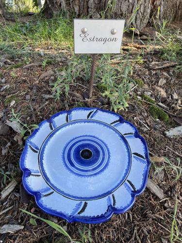 French Blue/Black Faience Plate by 