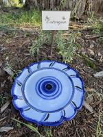 French Blue/Black Faience Plate by 