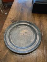 18th C. French Pewter Plate by 