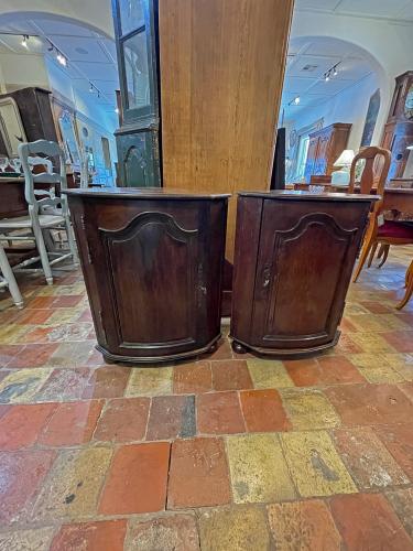 Pair of 19th C. French Oak Corner Cabinets by 