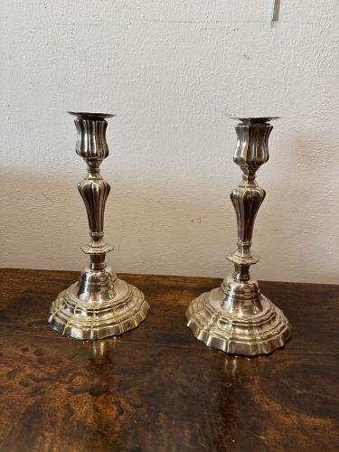 Pair of 18th C. French LXV Candlesticks by 