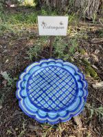 French Faience Blue/Yellow Plate by 