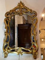 18th C. French Louis XV Gilded Mirror by 
