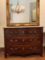 18th C. French Louis XV Style Walnut Commode by 