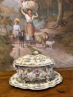 French Faience Covered Tureen with Platter by 