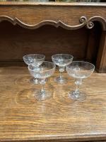 Set of Four French Glass Champagne Coupes by 