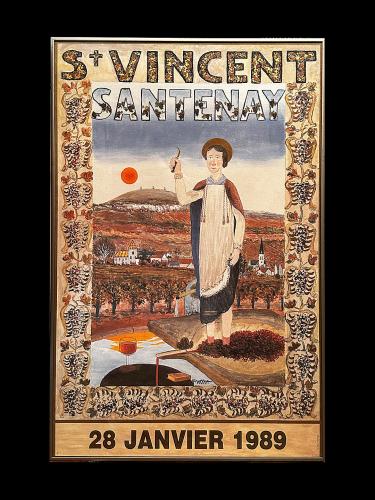 French Poster: St. Vincent de Tournante Festival in Santenay by 