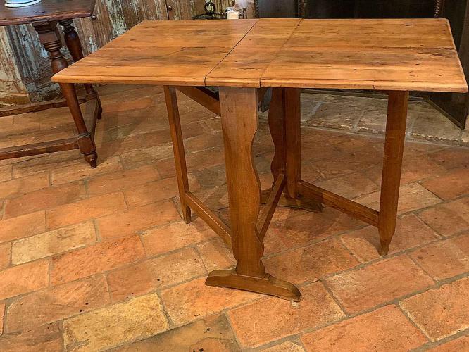 1930's French Cherry Drop Leaf Table by 