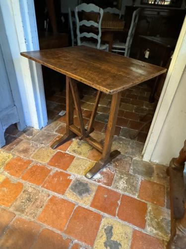 19th C. French Cherry Table with Folding Top by 