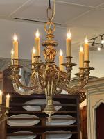 19th C. French Napoleon III 8-Arm Bronze Chandelier by 