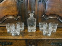 Set of 6 French Whiskey Glasses with Decanter by 