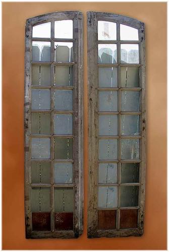 Pair of 18th C. French Walnut Double Doors. by None None