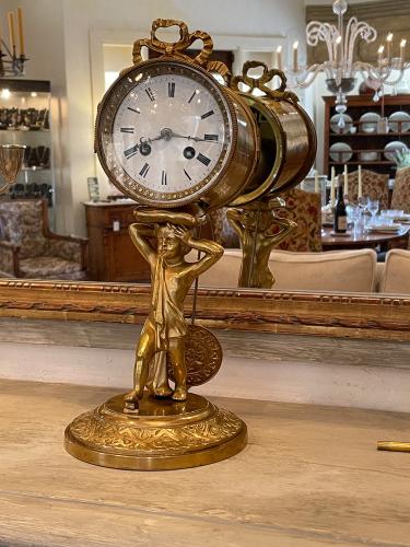 19th C. French Louis XVI-Style Bronze Clock by 