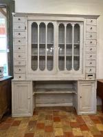 19th C. French Painted Pharmacy Cabinet by 