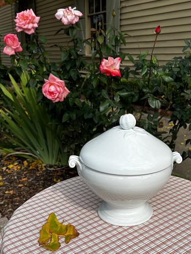 French White Faience Covered Tureen by 