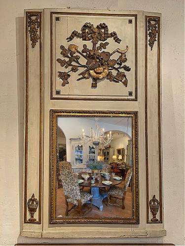 19th C. French Trumeau Mirror by 