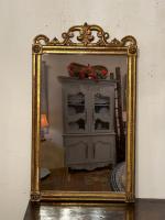 19th C. French Louis XVI Style Gilded Mirror by 