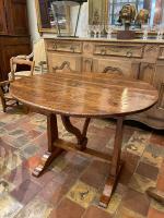 19th C. French Oak Wine Table by 