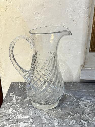 1920's French Glass Pitcher by 