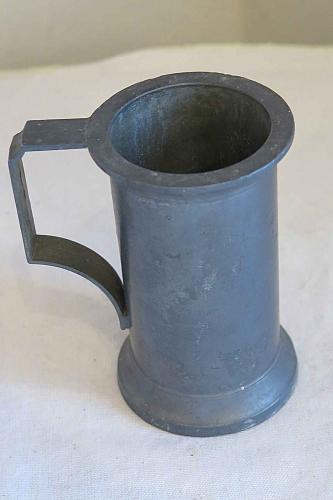 French Pewter Tankard with Square Handle by 