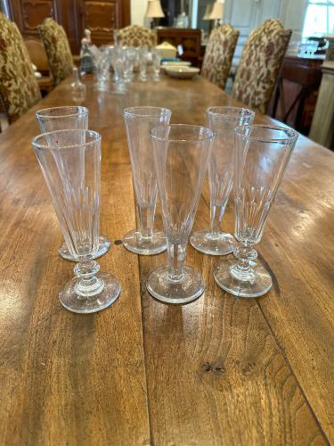 Set of 6 Glass Champagne Flutes by 