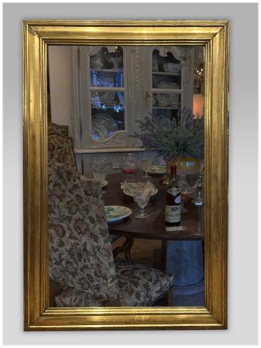 Early 20th C. French Brass Bistro Mirror by 