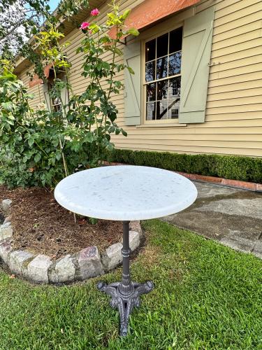 Late 19th C. French Marble/Iron Bistro Table by 