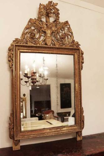 19th C. French Louis XV Style Gilded Mirror. by None None
