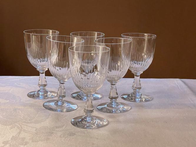 Set/6 French Stemmed Crystal Water Glasses by 