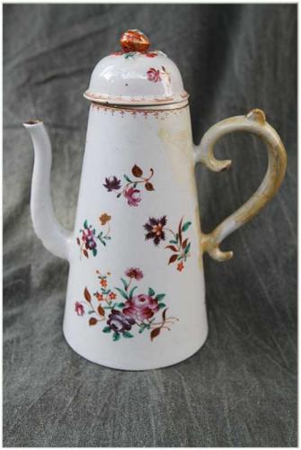 Hand Painted Chinese Porcelain Chocolate Pot by None None