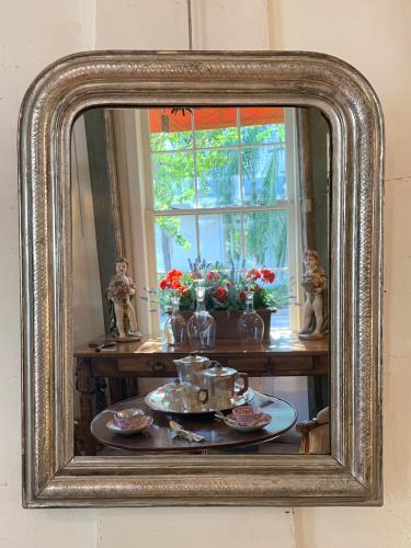19th C. French Silver Louis Philippe Mirror by 
