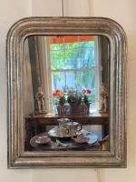 19th C. French Silver Louis Philippe Mirror by 