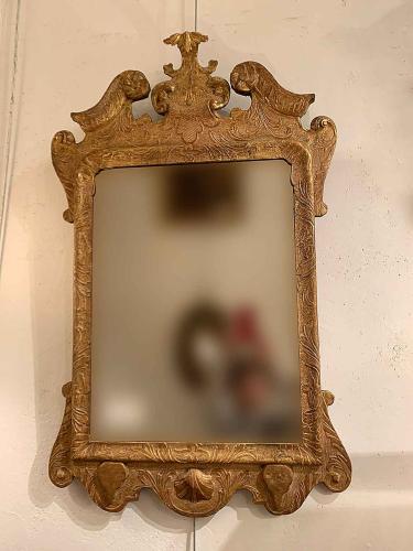 18th C. English George II Gilded Mirror by None None