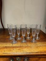 Set of 7 French Champagne Flutes by 