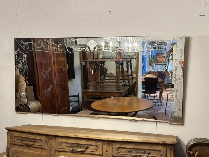 French Venetian Style Etched Mirror by 