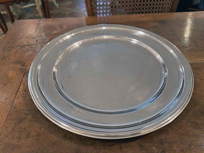 French Round Silverplate Tray by Unknown...