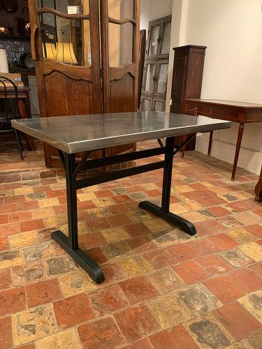 Zinc Top Custom French Bistro Table by Unknown...