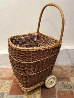 1920's French Willow Market Basket by 