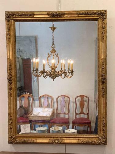 19th C. French Napoleon III Gilded Mirror by 