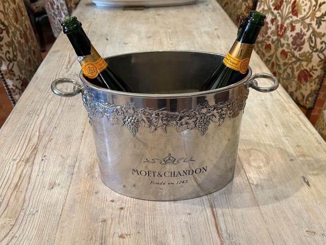 French White Metal Moet & Chandon Champagne Bucket by 