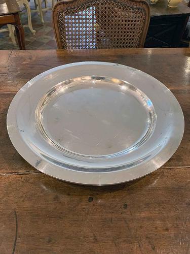 French Round Christofle Silverplate Tray by Unknown...