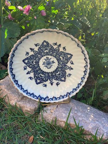 18th C. French Scalloped Faience Plate by 