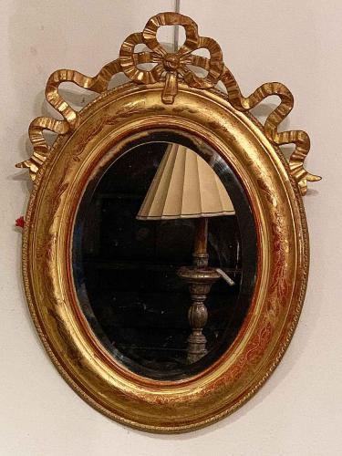 19th C. Oval French Louis Philippe Mirror by 