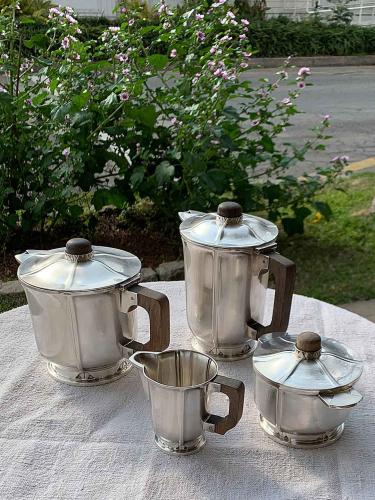 French Silverplate Art Deco Tea Service by 