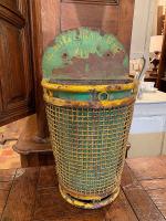 1930's Painted Metal Trash Can by 